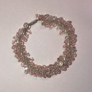 Pink Swarovski Bicone Crystal Bracelet